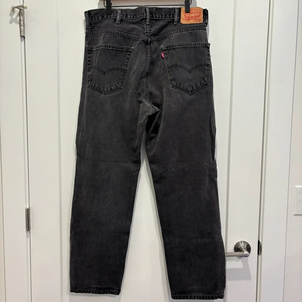 Levis 550 Relaxed Fit Tapered‎ Leg Jeans Mens 38x32 Black Faded Denim 38 x 32